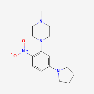 molecular formula C15H22N4O2 B3822874 1-methyl-4-[2-nitro-5-(1-pyrrolidinyl)phenyl]piperazine 