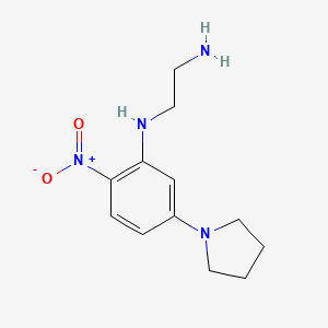 molecular formula C12H18N4O2 B3822877 (2-aminoethyl)[2-nitro-5-(1-pyrrolidinyl)phenyl]amine 