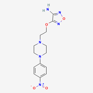 molecular formula C14H18N6O4 B3822882 4-{2-[4-(4-nitrophenyl)-1-piperazinyl]ethoxy}-1,2,5-oxadiazol-3-amine 