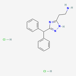 molecular formula C17H20Cl2N4 B3822896 {2-[5-(diphenylmethyl)-1H-1,2,4-triazol-3-yl]ethyl}amine dihydrochloride 