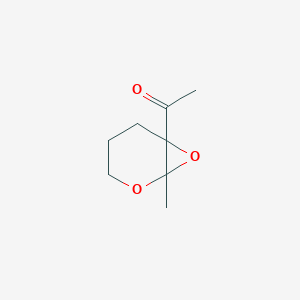 molecular formula C8H12O3 B038229 Ethanone, 1-(1-methyl-2,7-dioxabicyclo[4.1.0]hept-6-yl)-(9CI) CAS No. 114523-15-8