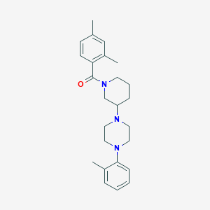 molecular formula C25H33N3O B3822909 1-[1-(2,4-dimethylbenzoyl)-3-piperidinyl]-4-(2-methylphenyl)piperazine 
