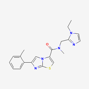 molecular formula C20H21N5OS B3822922 N-[(1-ethyl-1H-imidazol-2-yl)methyl]-N-methyl-6-(2-methylphenyl)imidazo[2,1-b][1,3]thiazole-3-carboxamide 