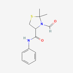 molecular formula C13H16N2O2S B3822936 3-formyl-2,2-dimethyl-N-phenyl-1,3-thiazolidine-4-carboxamide 