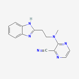 molecular formula C15H14N6 B3822954 3-[[2-(1H-benzimidazol-2-yl)ethyl](methyl)amino]-2-pyrazinecarbonitrile 