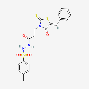 molecular formula C20H19N3O4S3 B3822959 3-(5-benzylidene-4-oxo-2-thioxo-1,3-thiazolidin-3-yl)-N'-[(4-methylphenyl)sulfonyl]propanohydrazide 