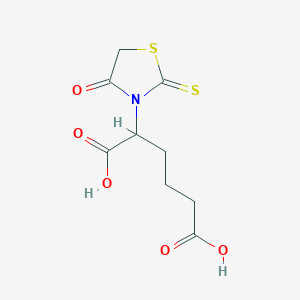 molecular formula C9H11NO5S2 B3822979 2-(4-oxo-2-thioxo-1,3-thiazolidin-3-yl)hexanedioic acid 