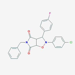 molecular formula C24H18ClFN2O3 B382298 5-benzyl-2-(4-chlorophenyl)-3-(4-fluorophenyl)dihydro-2H-pyrrolo[3,4-d]isoxazole-4,6(3H,5H)-dione CAS No. 352665-95-3