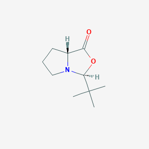 molecular formula C10H17NO2 B038230 (3S,7Ar)-3-tert-butyl-5,6,7,7a-tetrahydro-3H-pyrrolo[1,2-c][1,3]oxazol-1-one CAS No. 119816-46-5