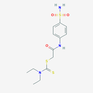 molecular formula C13H19N3O3S3 B382301 [2-oxo-2-(4-sulfamoylanilino)ethyl] N,N-diethylcarbamodithioate 