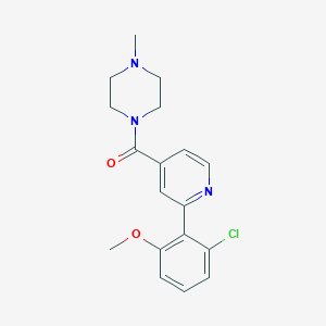 molecular formula C18H20ClN3O2 B3823023 1-[2-(2-chloro-6-methoxyphenyl)isonicotinoyl]-4-methylpiperazine 