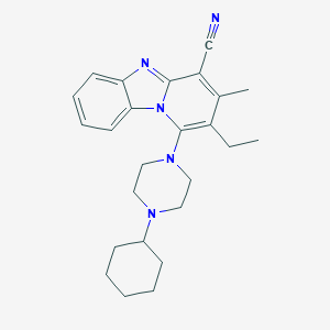 1-(4-Cyclohexylpiperazin-1-yl)-2-ethyl-3-methylpyrido[1,2-a]benzimidazole-4-carbonitrile