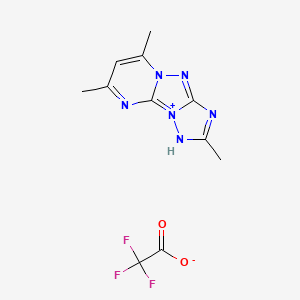 2,6,8-trimethyl-3H-[1,2,4]triazolo[5',1':3,4][1,2,4]triazolo[1,5-a]pyrimidin-5-ium trifluoroacetate