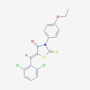 molecular formula C18H13Cl2NO2S2 B382304 5-(2,6-Dichlorobenzylidene)-3-(4-ethoxyphenyl)-2-thioxo-1,3-thiazolidin-4-one 
