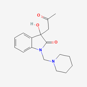 molecular formula C17H22N2O3 B3823042 3-hydroxy-3-(2-oxopropyl)-1-(1-piperidinylmethyl)-1,3-dihydro-2H-indol-2-one 