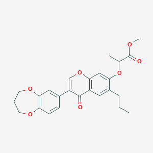 molecular formula C25H26O7 B3823044 methyl 2-{[3-(3,4-dihydro-2H-1,5-benzodioxepin-7-yl)-4-oxo-6-propyl-4H-chromen-7-yl]oxy}propanoate 
