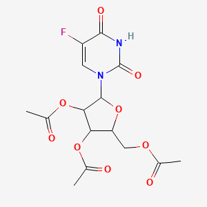molecular formula C15H17FN2O9 B3823061 2-[(acetyloxy)methyl]-5-(5-fluoro-2,4-dioxo-3,4-dihydro-1(2H)-pyrimidinyl)tetrahydrofuran-3,4-diyl diacetate CAS No. 55474-11-8
