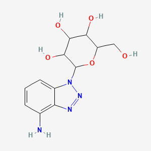 molecular formula C12H16N4O5 B3823069 2-(4-amino-1H-1,2,3-benzotriazol-1-yl)-6-(hydroxymethyl)tetrahydro-2H-pyran-3,4,5-triol 
