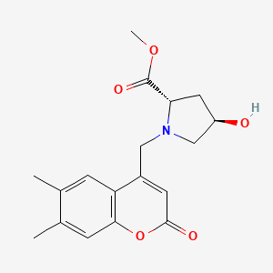 molecular formula C18H21NO5 B3823072 methyl (2S*,4R*)-1-[(6,7-dimethyl-2-oxo-2H-chromen-4-yl)methyl]-4-hydroxypyrrolidine-2-carboxylate 