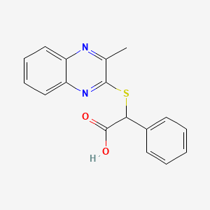 molecular formula C17H14N2O2S B3823086 [(3-methyl-2-quinoxalinyl)thio](phenyl)acetic acid 