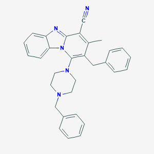 2-Benzyl-1-(4-benzyl-1-piperazinyl)-3-methylpyrido[1,2-a]benzimidazole-4-carbonitrile