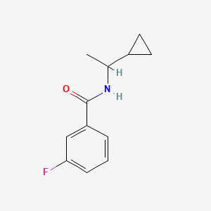 molecular formula C12H14FNO B3823135 N-(1-cyclopropylethyl)-3-fluorobenzamide 