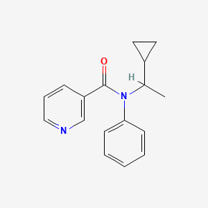 molecular formula C17H18N2O B3823140 N-(1-cyclopropylethyl)-N-phenylnicotinamide 