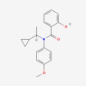 molecular formula C19H21NO3 B3823147 N-(1-cyclopropylethyl)-2-hydroxy-N-(4-methoxyphenyl)benzamide 