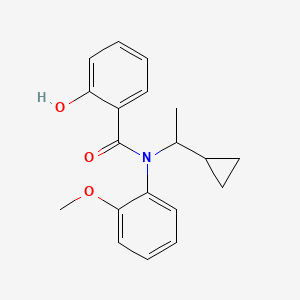 molecular formula C19H21NO3 B3823153 N-(1-cyclopropylethyl)-2-hydroxy-N-(2-methoxyphenyl)benzamide 