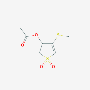 molecular formula C7H10O4S2 B3823166 4-(methylthio)-1,1-dioxido-2,3-dihydro-3-thienyl acetate 