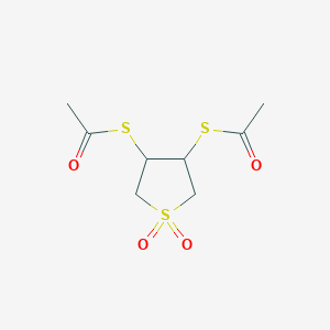 molecular formula C8H12O4S3 B3823172 S,S'-(1,1-dioxidotetrahydrothiene-3,4-diyl) diethanethioate CAS No. 201990-26-3