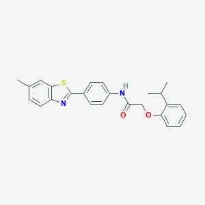 2-(2-isopropylphenoxy)-N-[4-(6-methyl-1,3-benzothiazol-2-yl)phenyl]acetamide