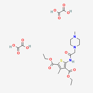 molecular formula C22H31N3O13S B3823199 diethyl 3-methyl-5-{[(4-methyl-1-piperazinyl)acetyl]amino}-2,4-thiophenedicarboxylate diethanedioate 