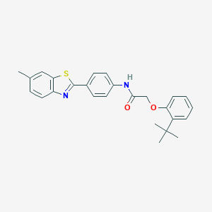 2-(2-tert-butylphenoxy)-N-[4-(6-methyl-1,3-benzothiazol-2-yl)phenyl]acetamide