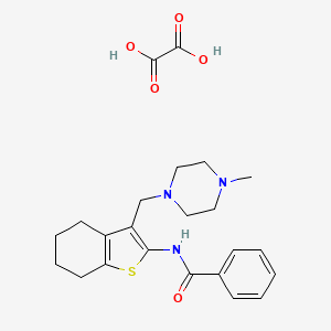 molecular formula C23H29N3O5S B3823205 N-{3-[(4-methyl-1-piperazinyl)methyl]-4,5,6,7-tetrahydro-1-benzothien-2-yl}benzamide oxalate 