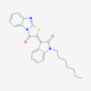 molecular formula C24H23N3O2S B382323 2-(1-heptyl-2-oxo-1,2-dihydro-3H-indol-3-ylidene)[1,3]thiazolo[3,2-a]benzimidazol-3(2H)-one CAS No. 304893-29-6