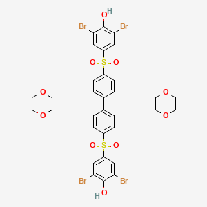 4,4'-(4,4'-biphenyldiyldisulfonyl)bis(2,6-dibromophenol) - 1,4-dioxane (1:2)