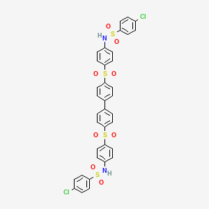 molecular formula C36H26Cl2N2O8S4 B3823273 N,N'-[4,4'-biphenyldiylbis(sulfonyl-4,1-phenylene)]bis(4-chlorobenzenesulfonamide) 