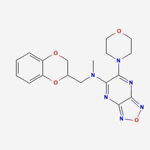 molecular formula C18H20N6O4 B3823292 N-(2,3-dihydro-1,4-benzodioxin-2-ylmethyl)-N-methyl-6-(4-morpholinyl)[1,2,5]oxadiazolo[3,4-b]pyrazin-5-amine 