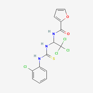 molecular formula C14H11Cl4N3O2S B3823298 N-[2,2,2-trichloro-1-({[(2-chlorophenyl)amino]carbonothioyl}amino)ethyl]-2-furamide 