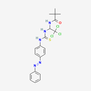 molecular formula C20H22Cl3N5OS B3823300 2,2-dimethyl-N-{2,2,2-trichloro-1-[({[4-(phenyldiazenyl)phenyl]amino}carbonothioyl)amino]ethyl}propanamide 
