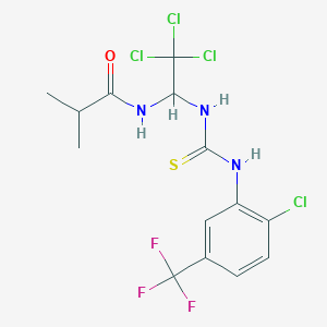 molecular formula C14H14Cl4F3N3OS B3823317 2-methyl-N-{2,2,2-trichloro-1-[({[2-chloro-5-(trifluoromethyl)phenyl]amino}carbonothioyl)amino]ethyl}propanamide 