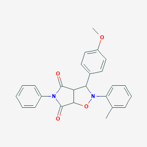 molecular formula C25H22N2O4 B382333 3-(4-methoxyphenyl)-2-(2-methylphenyl)-5-phenyldihydro-2H-pyrrolo[3,4-d]isoxazole-4,6(3H,5H)-dione CAS No. 301846-64-0