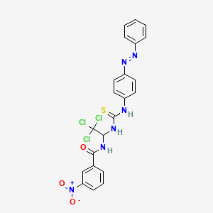 molecular formula C22H17Cl3N6O3S B3823332 3-nitro-N-{2,2,2-trichloro-1-[({[4-(phenyldiazenyl)phenyl]amino}carbonothioyl)amino]ethyl}benzamide 