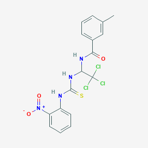 molecular formula C17H15Cl3N4O3S B3823343 3-methyl-N-[2,2,2-trichloro-1-({[(2-nitrophenyl)amino]carbonothioyl}amino)ethyl]benzamide 