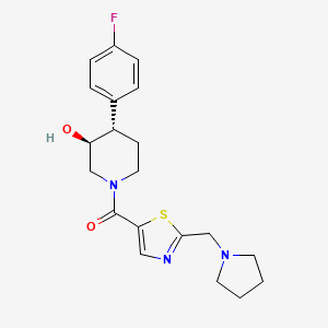 molecular formula C20H24FN3O2S B3823353 (3S*,4S*)-4-(4-fluorophenyl)-1-{[2-(pyrrolidin-1-ylmethyl)-1,3-thiazol-5-yl]carbonyl}piperidin-3-ol 