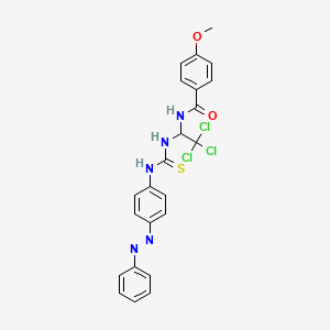 4-methoxy-N-{2,2,2-trichloro-1-[({[4-(phenyldiazenyl)phenyl]amino}carbonothioyl)amino]ethyl}benzamide