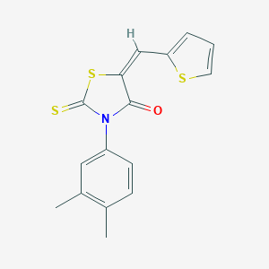 molecular formula C16H13NOS3 B382339 3-(3,4-Dimethylphenyl)-5-(2-thienylmethylene)-2-thioxo-1,3-thiazolidin-4-one 