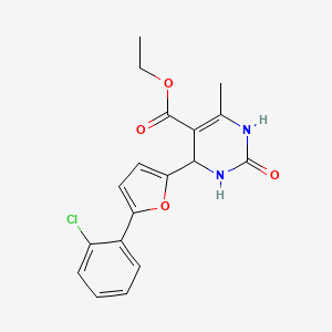 molecular formula C18H17ClN2O4 B3823393 ethyl 4-[5-(2-chlorophenyl)-2-furyl]-6-methyl-2-oxo-1,2,3,4-tetrahydro-5-pyrimidinecarboxylate 