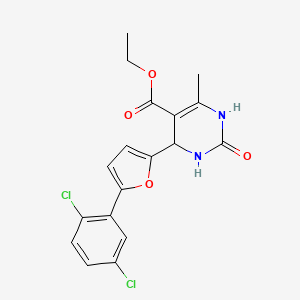 molecular formula C18H16Cl2N2O4 B3823401 ethyl 4-[5-(2,5-dichlorophenyl)-2-furyl]-6-methyl-2-oxo-1,2,3,4-tetrahydro-5-pyrimidinecarboxylate 